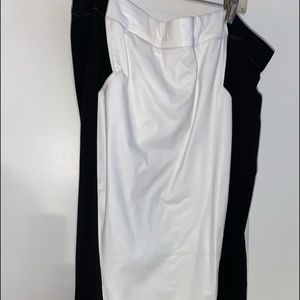 Ashley Stewart Pleather White & Black Skirt
